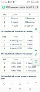 New academic calendar for 2023 