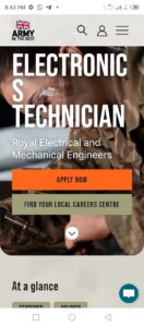 Electronics mechanics salary, qualifications responsibilities in the British Army 