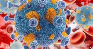 HIV Sensitization in schools  and picture of HIV virus