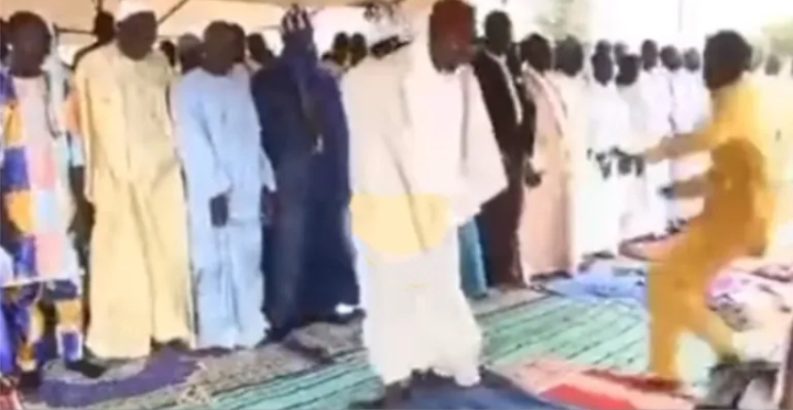A man Stabbed Imam with knife During Eid Prayer but Knife failed to Penetrate; man Arrested for murder.