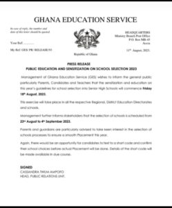 To BECE Graduates! Important Message from WAEC Headquarters to BECE Graduates Regarding Computerized School Selection and Placement System