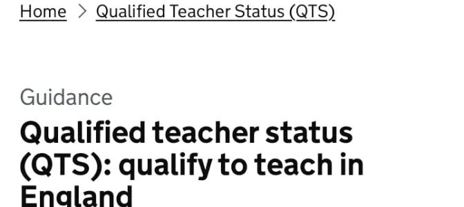 Qualified Teacher Status to teach